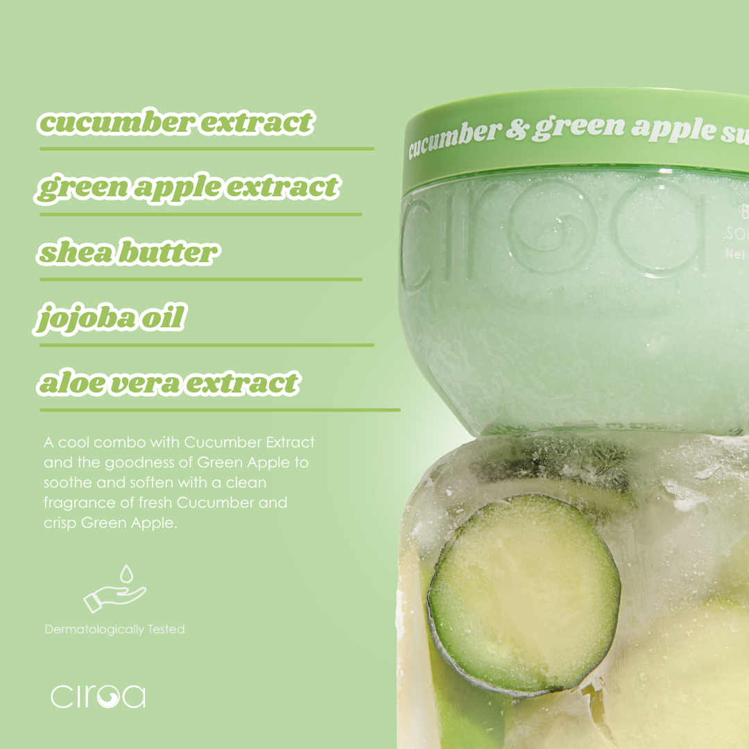 Ciroa Beauty | Líkamsskrúbbur | Græn epli og gúrka