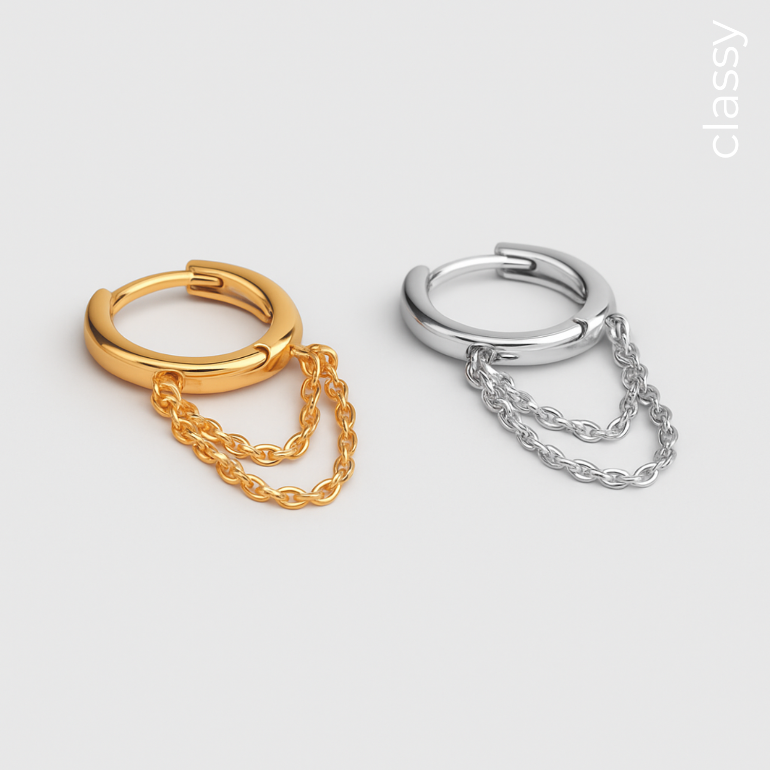 SIX Classy Hoops Hinge - Eyrnalokkar