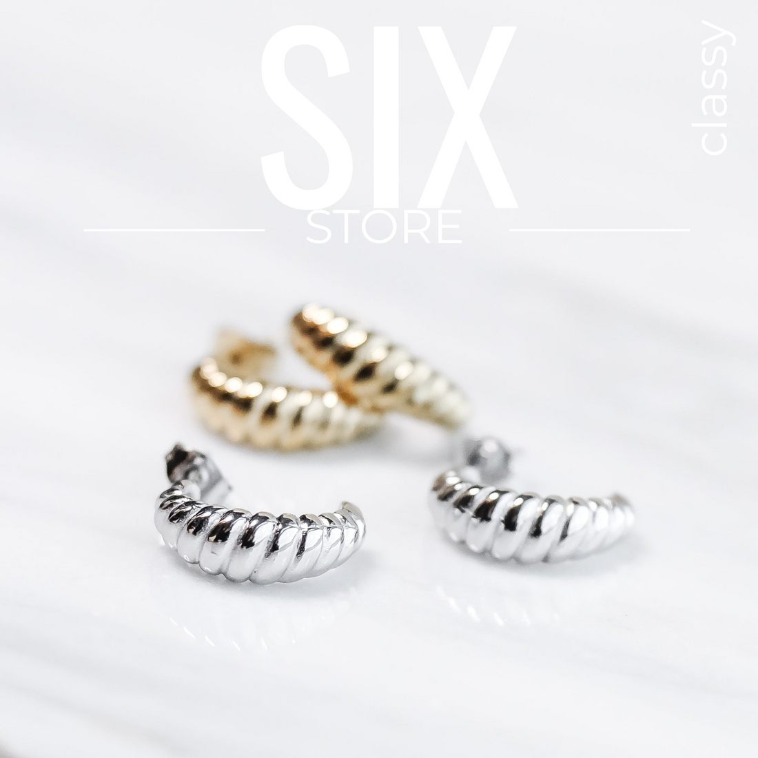 SIX Classy Iris Eyrnalokkar