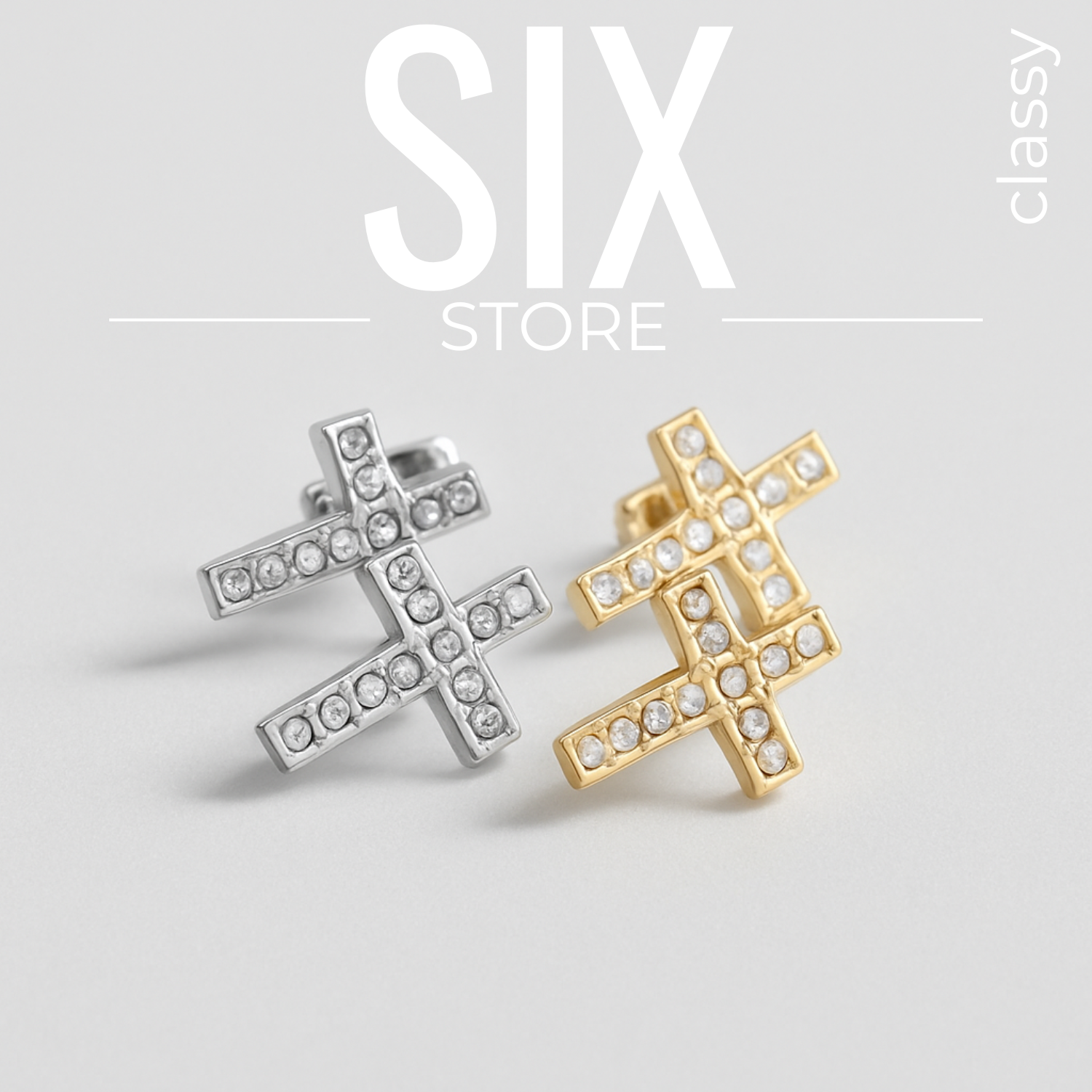 SIX Classy Kross Eyrnalokkar