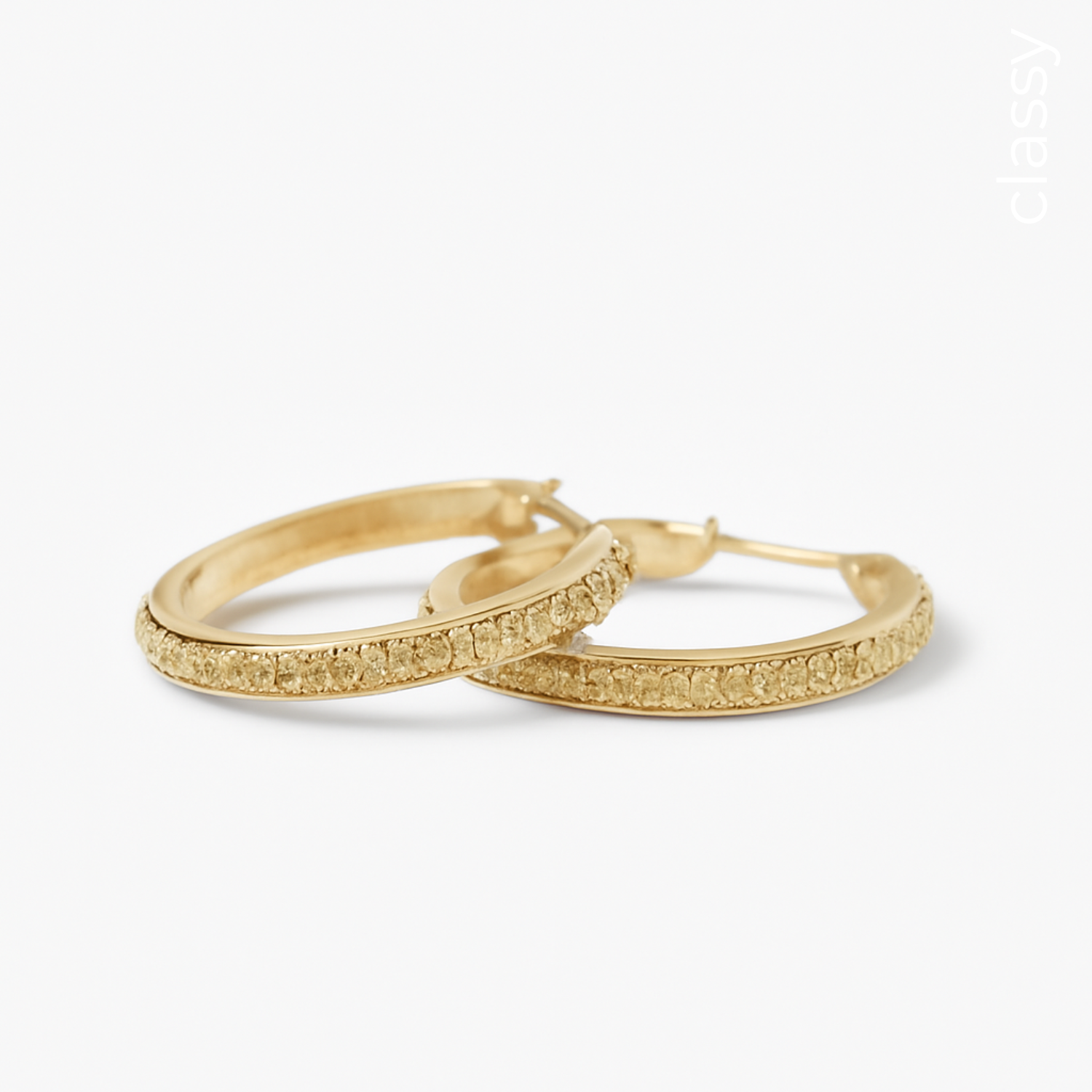 SIX Classy Sand hoops Eyrnalokkar