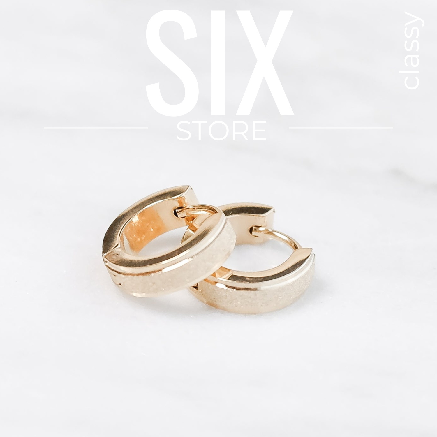 SIX Classy Sand Huggies mini - Eyrnalokkar