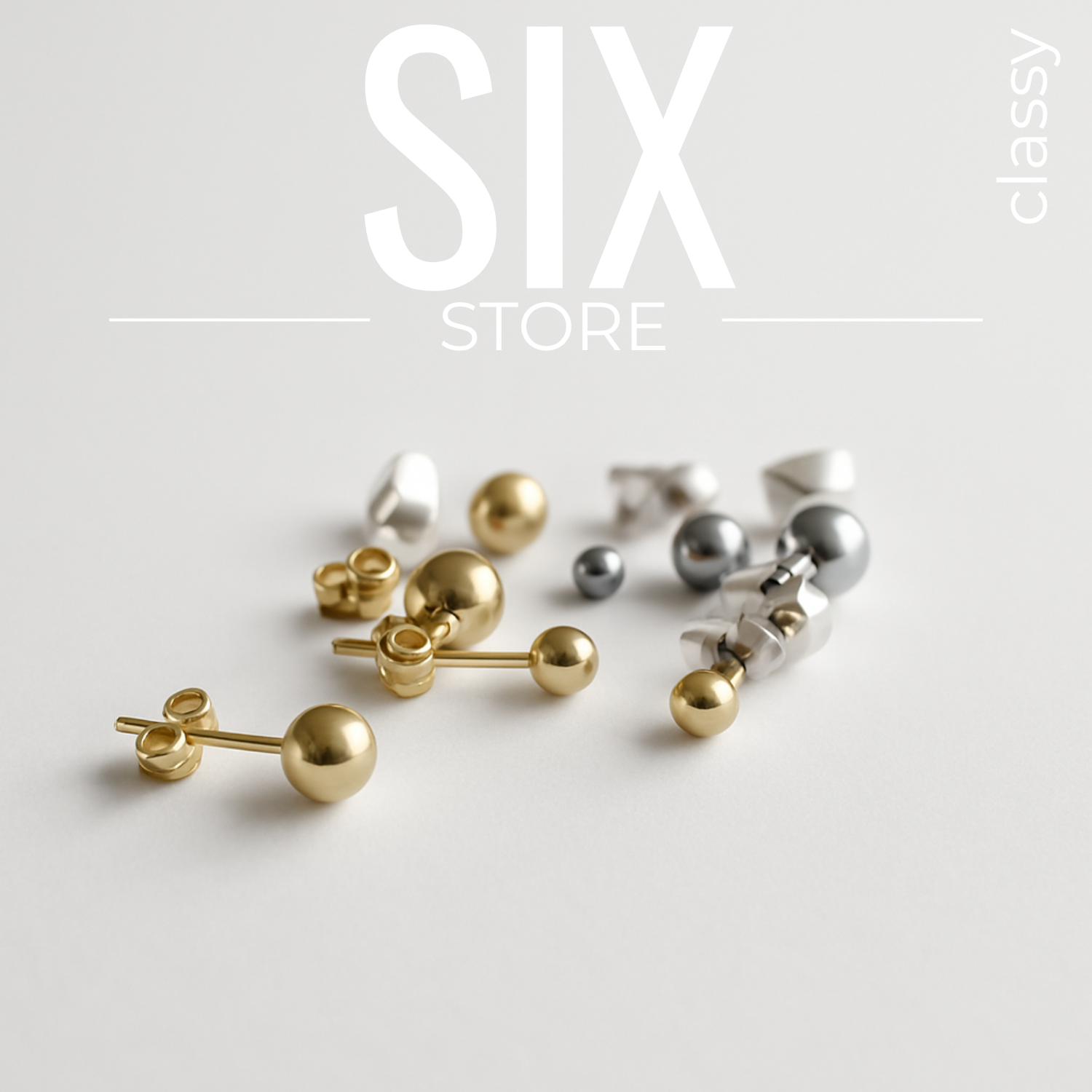 SIX Classy Ball Eyrnalokkar