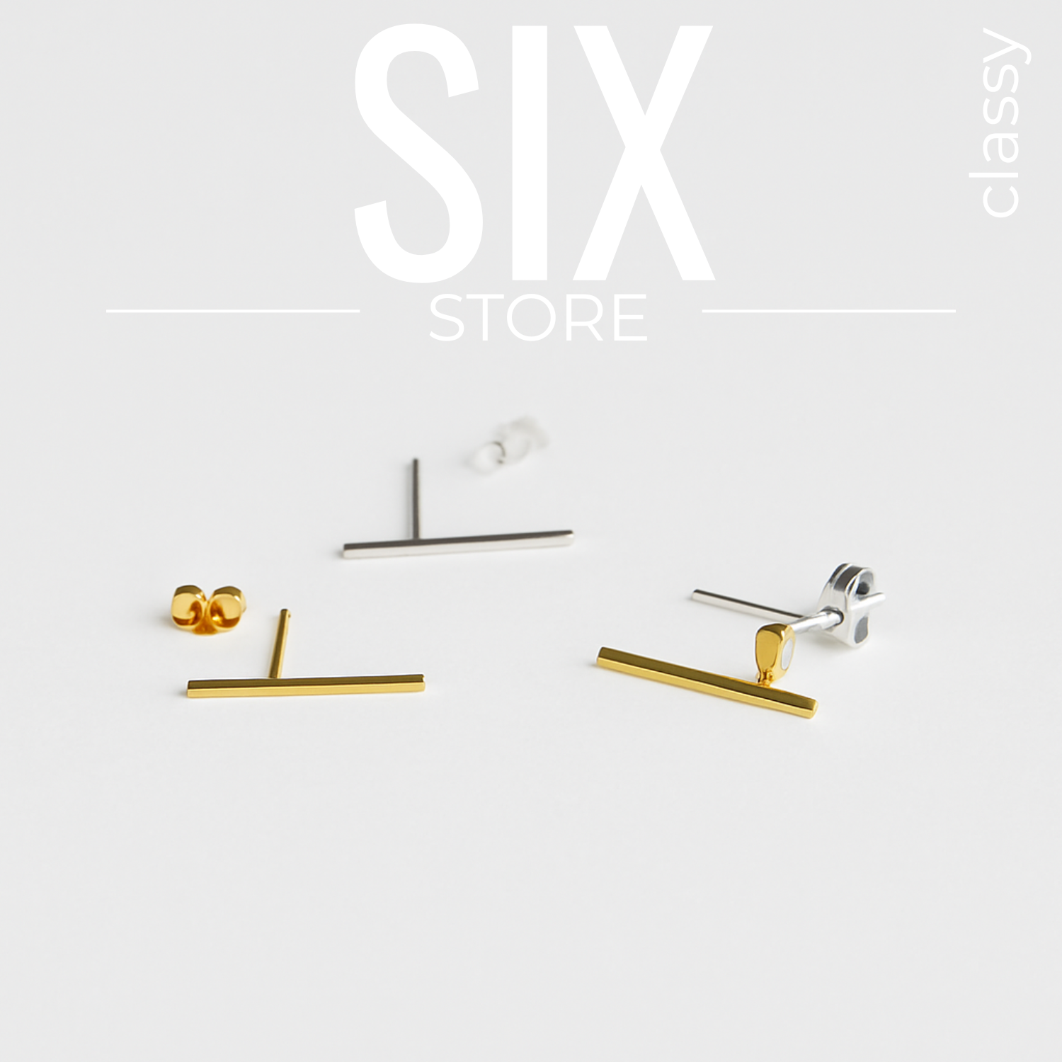 SIX Classy Bar Hinge - Eyrnalokkar