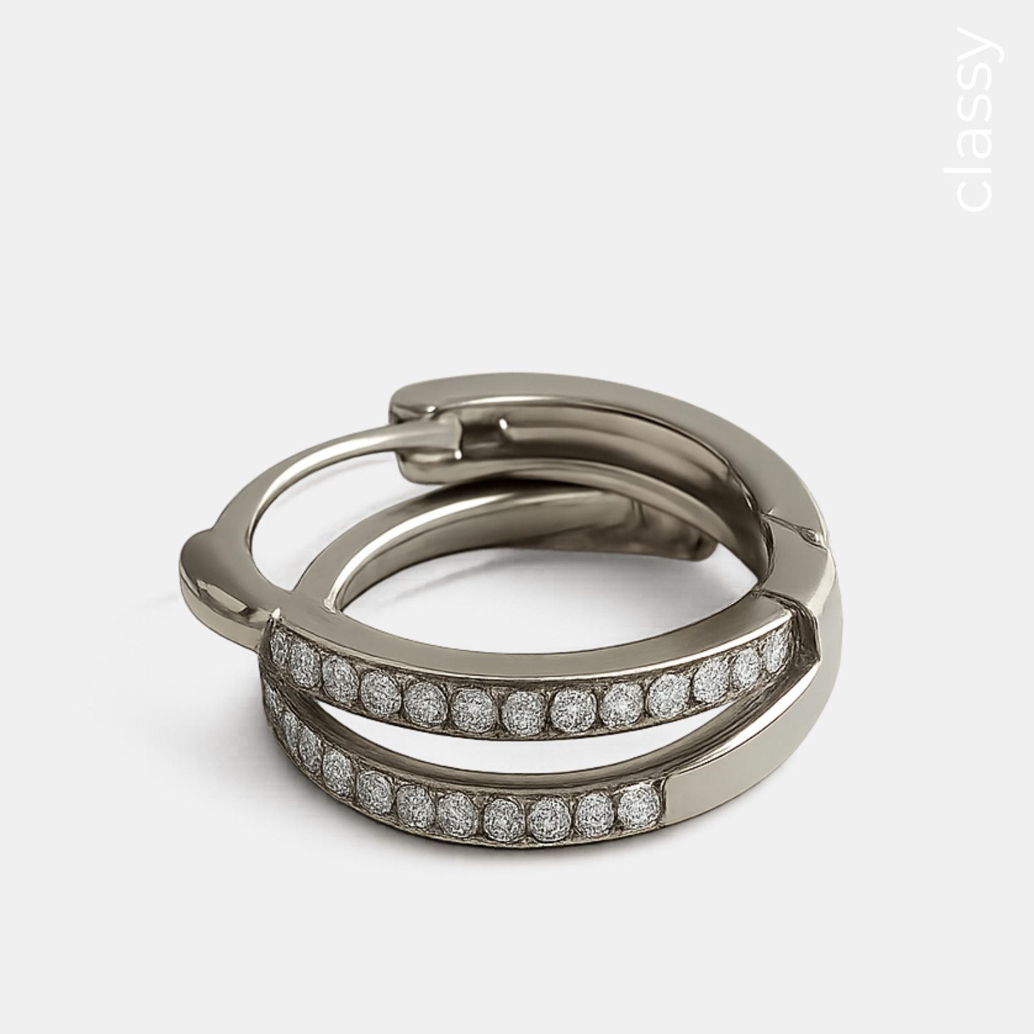 SIX Classy CZ Hoop - Eyrnalokkar