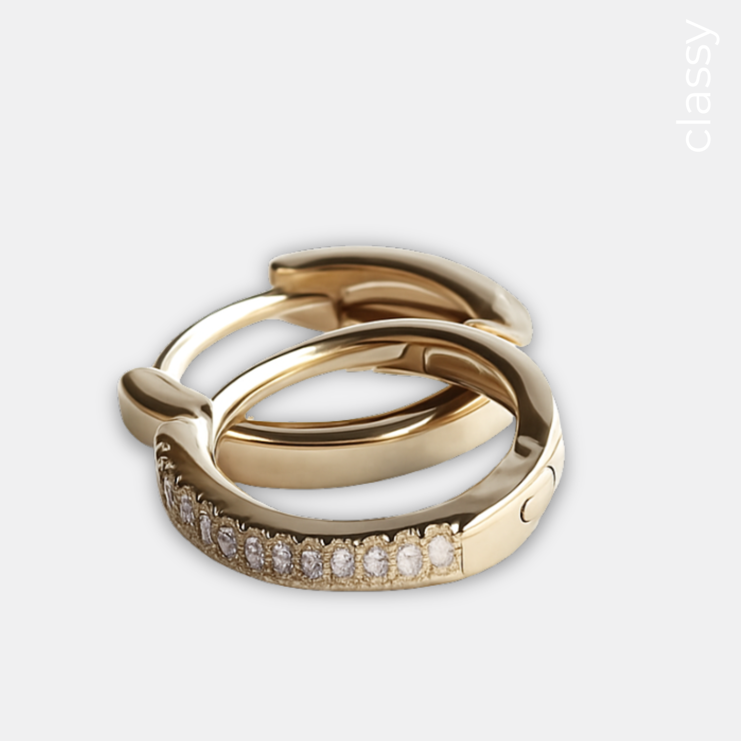 SIX Classy CZ Hoop - Eyrnalokkar