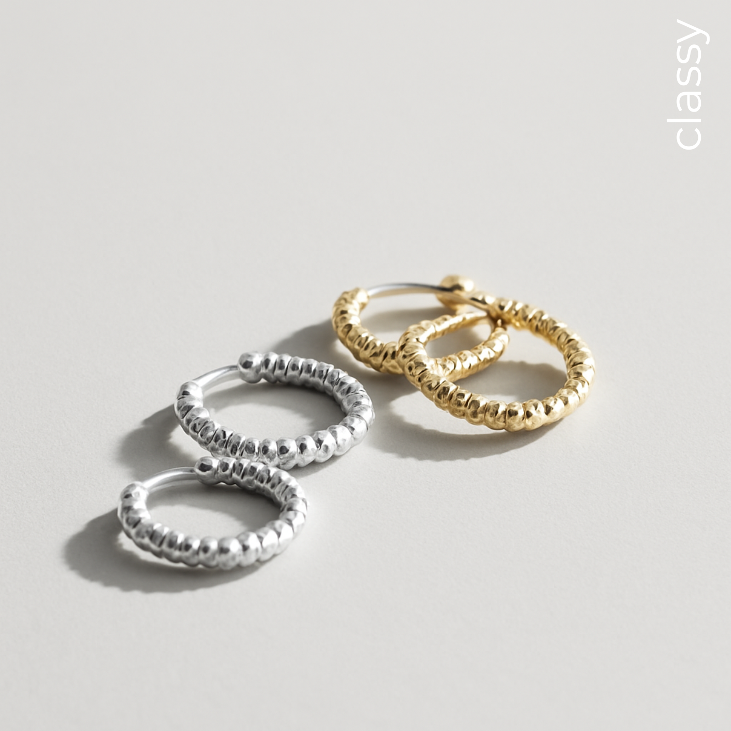 SIX Classy Geo hoop - Eyrnalokkar