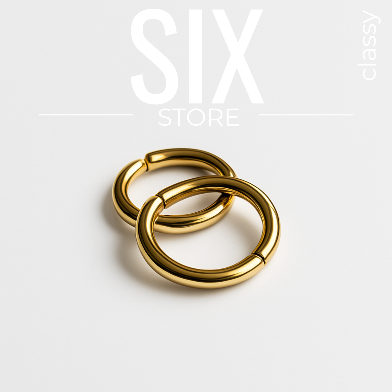 SIX Classy Hoop - Eyrnalokkar Gull