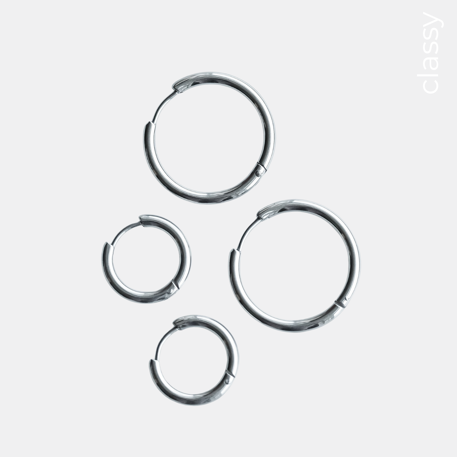 SIX Classy Hoop - Eyrnalokkar Silfur