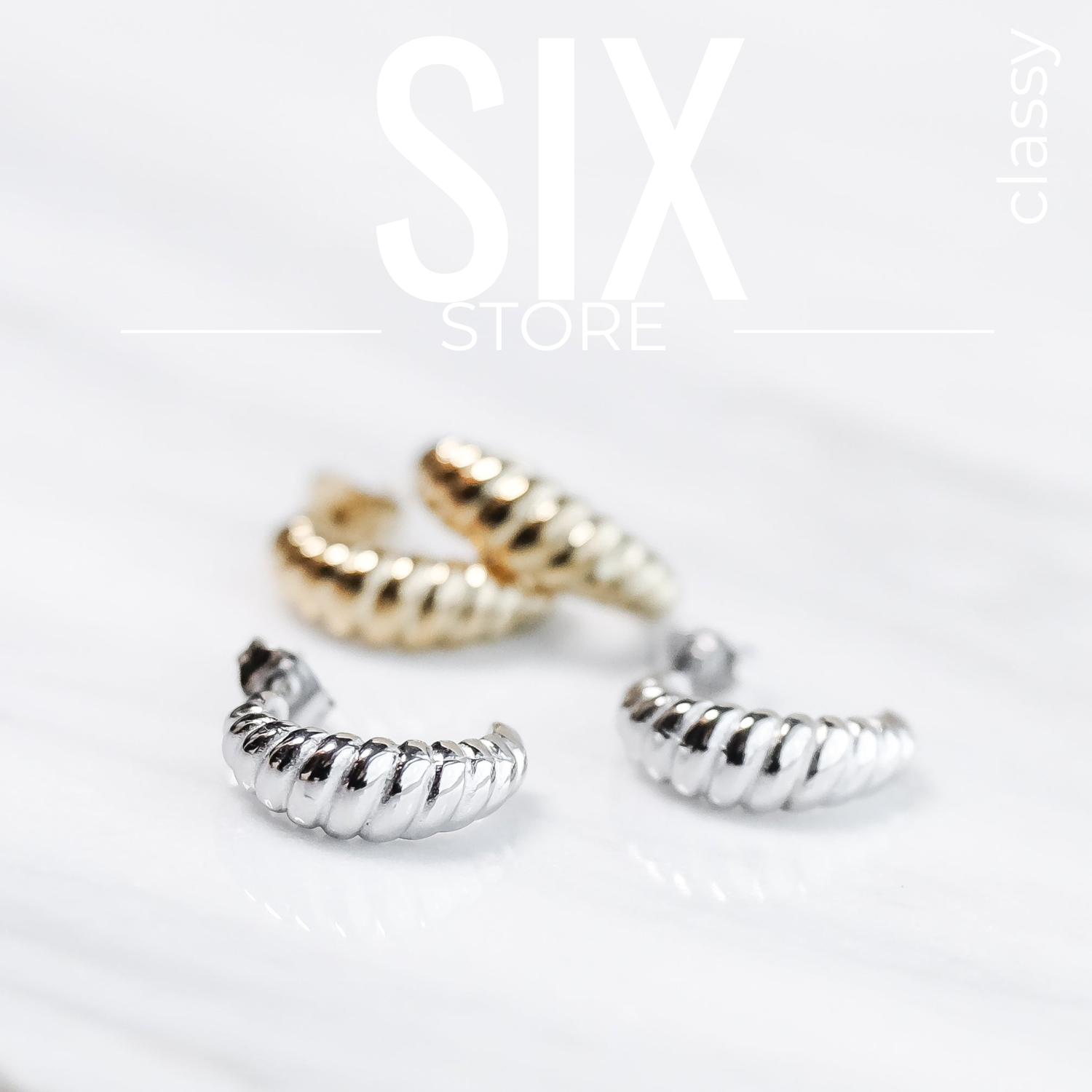 SIX Classy Iris Eyrnalokkar