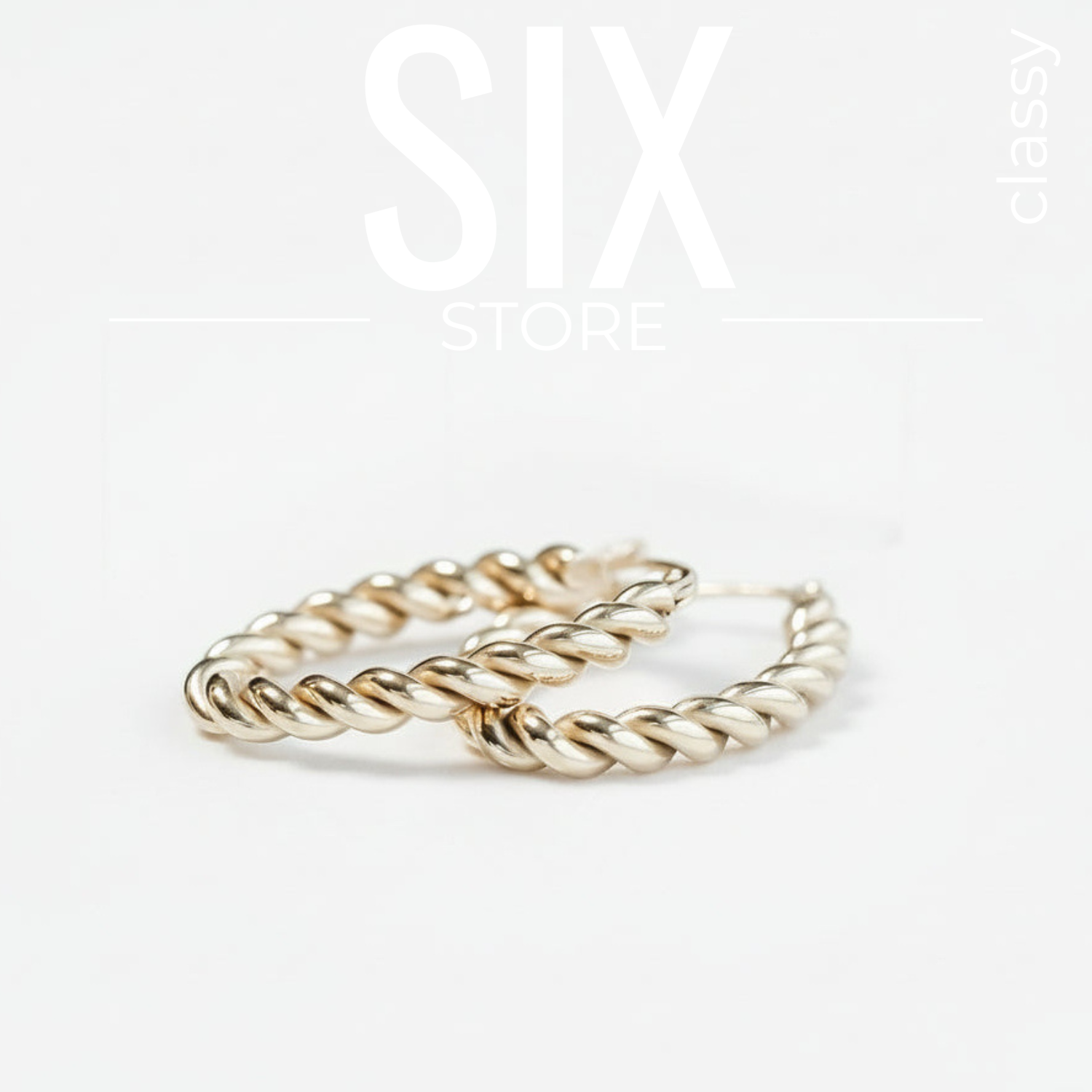 SIX ClassyTwist hoops Eyrnalokkar