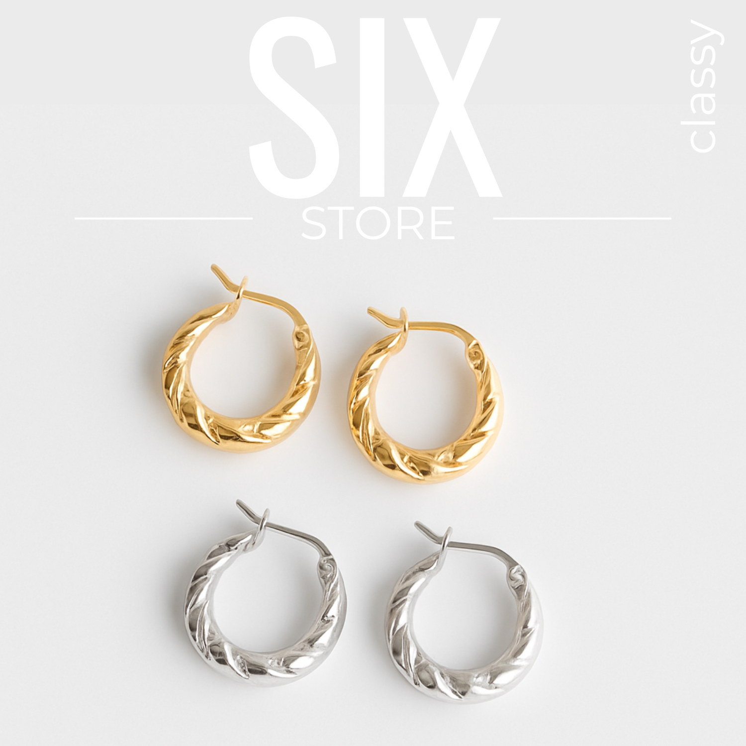 SiX Classy Braid - Eyrnalokkar