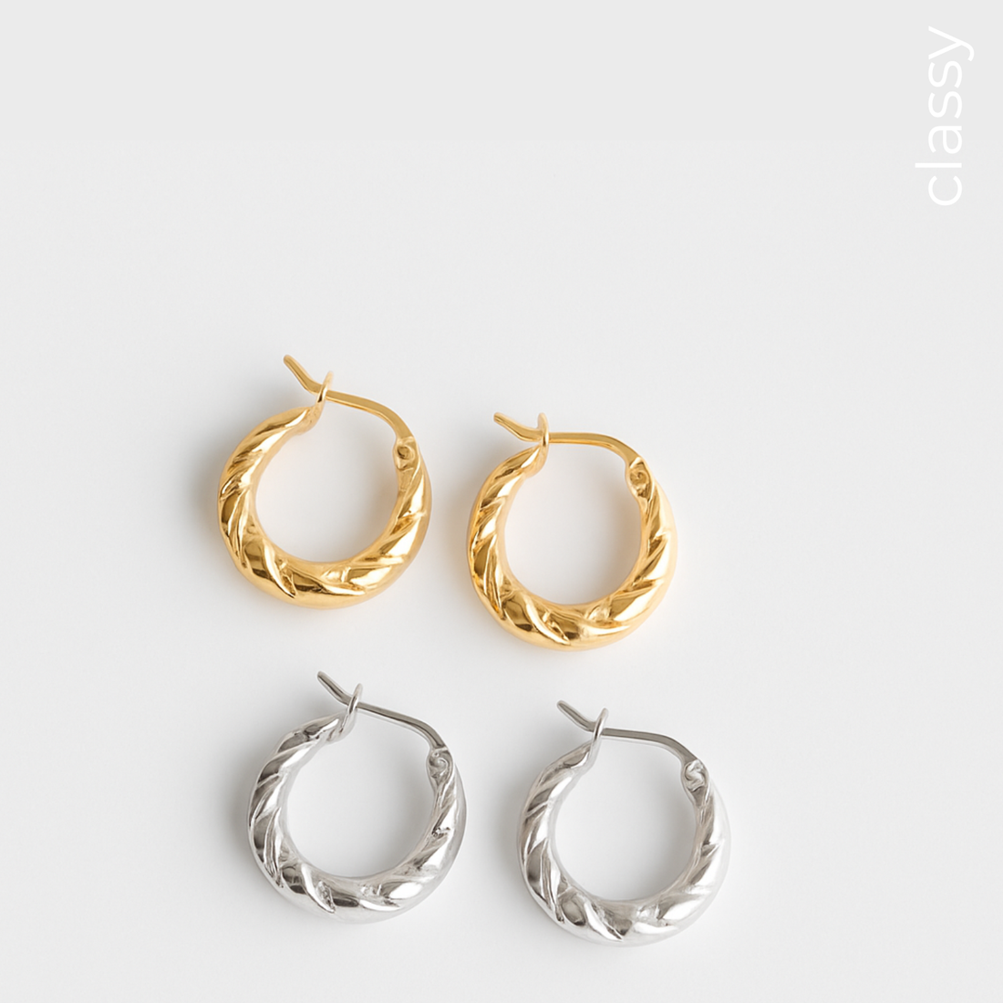 SiX Classy Braid - Eyrnalokkar